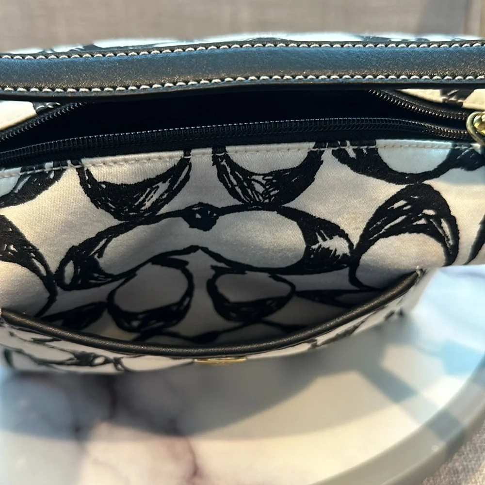 COACH—Vintage Y2K Black & White Signature Monogram Logo Mini Bag- canvas - Picture 11 of 12